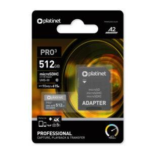 Mémoire microSDXC SECURE DIGITAL + ADAPTER SD 512GB class10 U3 A2 90MB/s