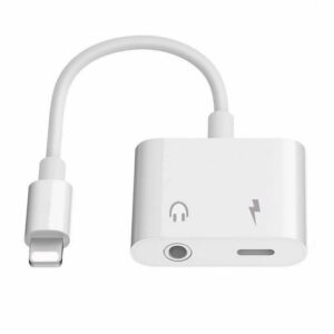 PLATINET SMARTPHONE ADAPTATEUR LIGHTNING VERS AUX AVEC CHARGEMENT BLANC