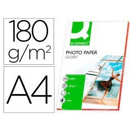 Papier Photo Brillant Q-Connect A4 180G 20 feuilles