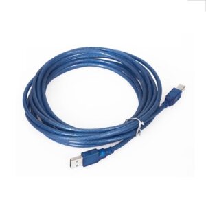 Cable USB AM/BM 2.0V Transparent Blue 1.5m