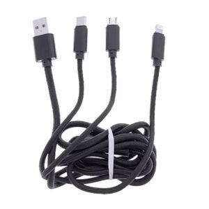 Cable OMEGA INSULARIS USB CABLE KABEL 3IN1 MICRO-USB TYPE-C LIGHTNING 1,5A 1,2M BLACK [44270]