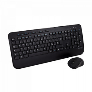 Clavier souris V7 Clavier et Souris V7 - Clavier Sans fil 2,40 GHz Souris - 6 Bouton(s) - Roulettes avec frein - Noir - Touche Windows, M