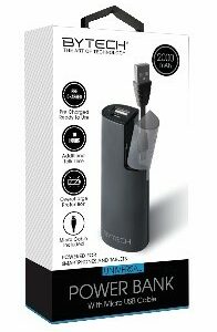 Powerbank 2KMAH PowerBank w/Cable- Black