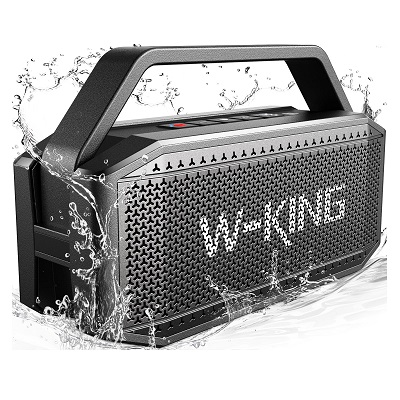 Speaker W-KING D9 Enceinte Bluetooth Puissante, 60W(100W Peak) Portable Bluetooth étanche Basses Profondes/Batterie externe/Entrée AUX/Lecture de cart