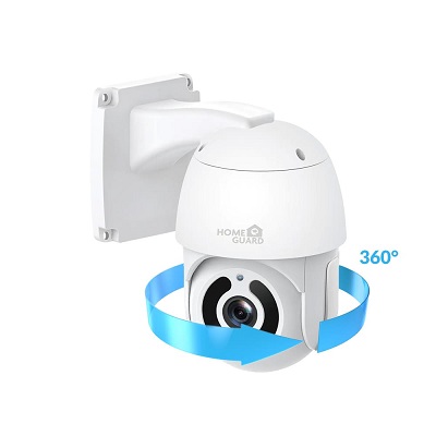 Caméra Surveillance Extérieure Wifi 2K IA, PTZ Dome IP,panoramique et inclinable, Color Night Vision 10m, MicroSD Card & Cloud Storage