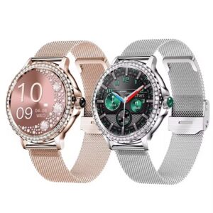 Montre Femme GX19 Metal+ Extra Silicone strap - Fashional Diamond style - AMOLED Screen