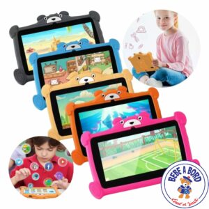 Tablette Enfant 7" Silicone "Ours Milieu", 4G Mémoire, 64G Stockage, Wifi, K96