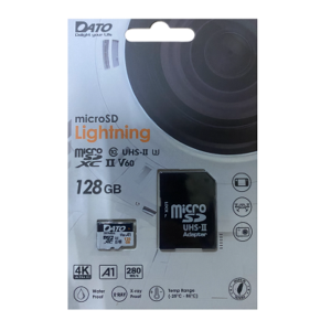 Memoire SD Micro Lightning 128G SDXC UHS-II  U3 A1 V60 280/180MB/s Datotek avec Adapt