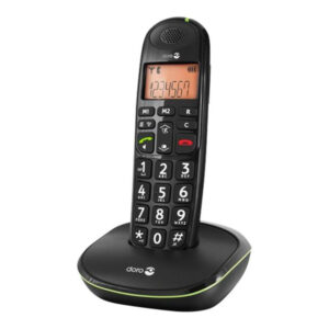 Téléphone sans fil sénior Doro PhoneEasy 100w - DECT -Noir - 300 m Gamme - 1 x Ligne(s) téléphonique(s) - Haut-parleur Mains Libres - Rétro-éclairage