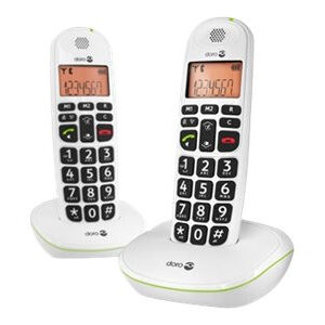Téléphone sans fil Doro PhoneEasy 100w Duo - DECT - Noir - 300 m Gamme - 1 x Ligne(s) téléphonique(s) - 2 x Combiné(s) - Haut-parleur Mains Libres - C