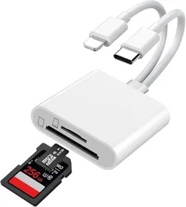 Adaptateur Cable USB C+Lightning vers lecteur TF Card/SD Card