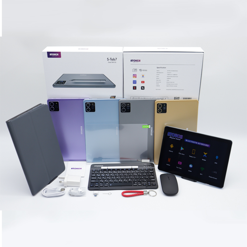 Tablette PC S-Tab7 10.1" 51, 1TB – Ram 16 Go- Android 14.0 avec clavier housse de protection Wifi