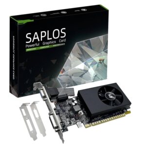 Carte Vidéo SAPLOS Geforce GT 705 Video Card 2GB GDDR5 128-bit, Graphics Card for PC,HDMI DVI VGA, Low Profi le, GPU, PCI Express x16, DirectX 11